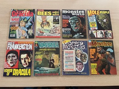 VINTAGE 1960s/1970s  MONSTER HORROR KILLER BEES MAGAZINES MIXED LOT OF 8