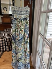 Farm Rio Macaw Flight Smocked Maxi Dress Women’s Size M Pre Owned EUC