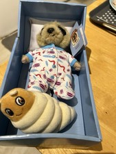 Baby Oleg Plush with Cuddle Grub Meerkat Toy in Cardboard Basket Box with Tag
