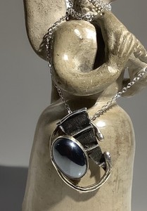 Avi Soffer イスラエル ヴィンテージ　925 Vintage AVI SOFFER 925 Sterling Silver Modernist Black Onyx Bib