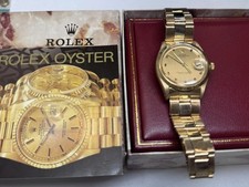 Rolex 1503 Oyster Perpetual Date 34mm Solid 14K Yellow GOLD On 19mm Gold C&I Wow