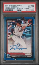 Travis Bazzana 2024 Bowman Draft True Blue Refractor Auto 003/150 PSA 10💎💎