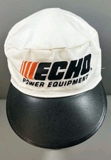 Vintage Echo Power Tools Hat White Cotton Promo Painter Cap USA Chainsaw