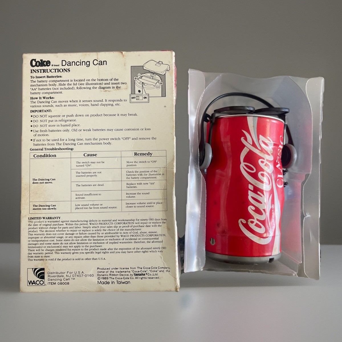 Vintage Takara Coca-Cola Dancing Coke Can Collectible 1989