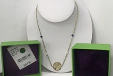 Shanghai Tang Signed Gold Plated 925 Lapis Luzilli & Pearl Necklace Necklace NWT