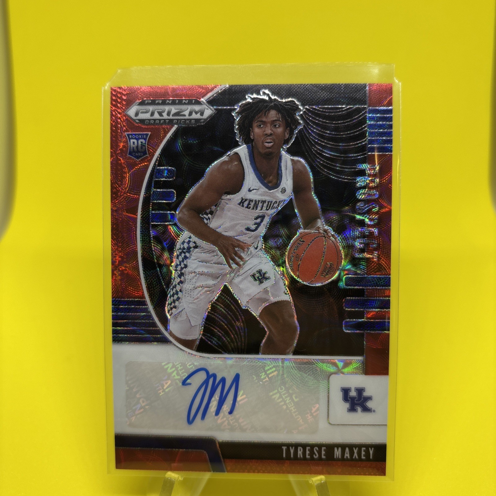 2020 Prizm Draft Picks Prospect Autographs Red Choice Tyrese Maxey /88 RC Auto