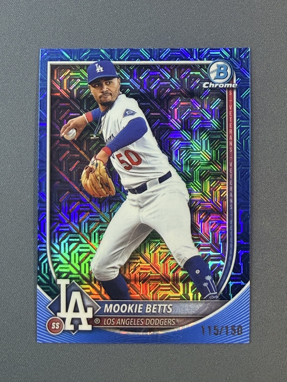 2025 Bowman - Mookie Betts #16 Chrome Blue Mojo Refractor /150