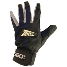 Tanel 360 Pebble Grain Youth Baseball Batting Gloves - Black/Navy - Medium