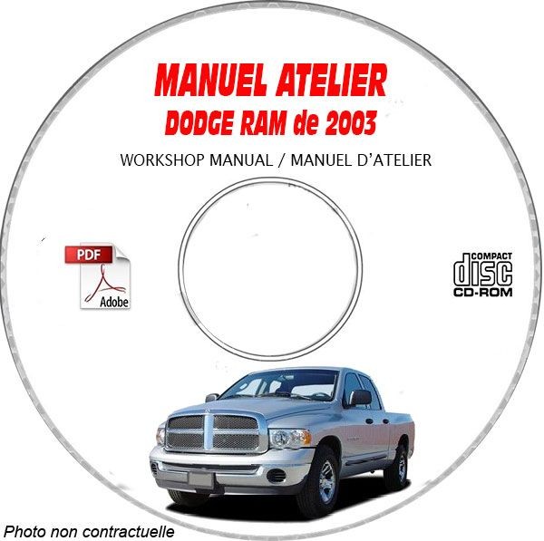 Manuel atelier Dodge RAM 03 CD-ROM pour résoudre les pannes mécaniques en anglais