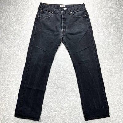 Vintage Levi s 501 Jeans Men 38x34 (Actual 35x33) Black Straight Classic Grunge