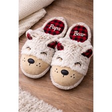 Dearfoams Papa Bear Cozy Comfort Slippers Womens Size 6-7 New