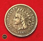 1865 Indian Head Penny Cent  Fine Better Date Civil War Era 1c JC291