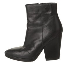 Vince Black Women's Boots leather Sz7 /6.5 Usa Made In Italy