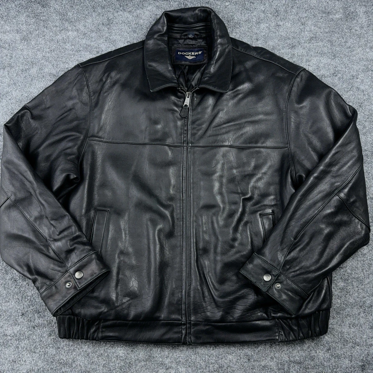 Áo Khoác Da Nam Dockers James Faux Leather Jacket Màu Nâu | Đặt Mua Giá Tốt