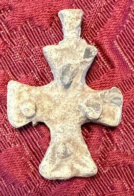 ANCIENT Medieval Bronze Cross Pendant c.1100 1300 AD   Dug England