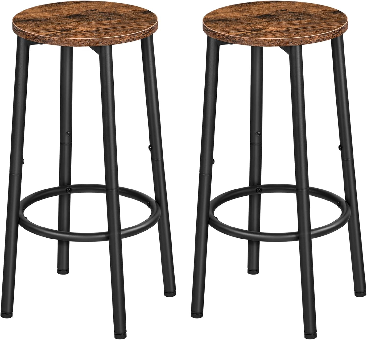 Tabourets de bar design lot de 2 chaises hautes minimalistes en acier et lin