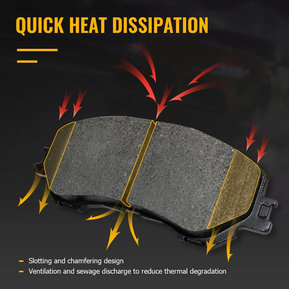 Front Rear Ceramic Brake Pads Set for 2006 - 2008 Dodge Ram 1500 2500 3500 4000 - Image 3 of 4