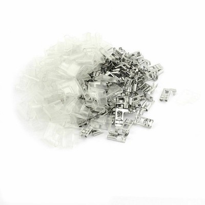 100 Sets 90 Degree 6.3mm Stud Width Female Wire Terminal Connector w Jacket  KD 