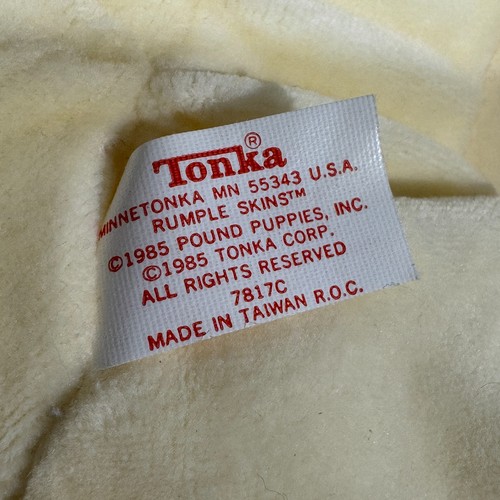 Pound Puppy Puppies Large Tan Vintage Tonka 1985 Rumple Skins Cream Color - Picture 10 of 15