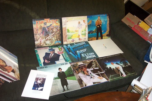 ELTON JOHN 9 LP LOT YELLOW BRICK ROAD CAPTAIN FANTASTIC, MADMAN ACROSS THE WATER