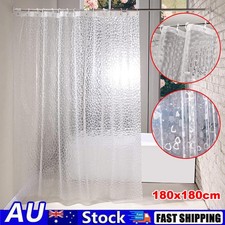 Shower Curtain Waterproof Extra Long Clear 180x180cm Plastic Diamond Home Bath