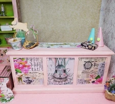 Miniature Dollhouse Bunny Rabbit Sales Counter 