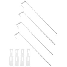 4 PCS White Multifunctional 5-Hole Door Mirror Hooks for Hanging Clothes Hats