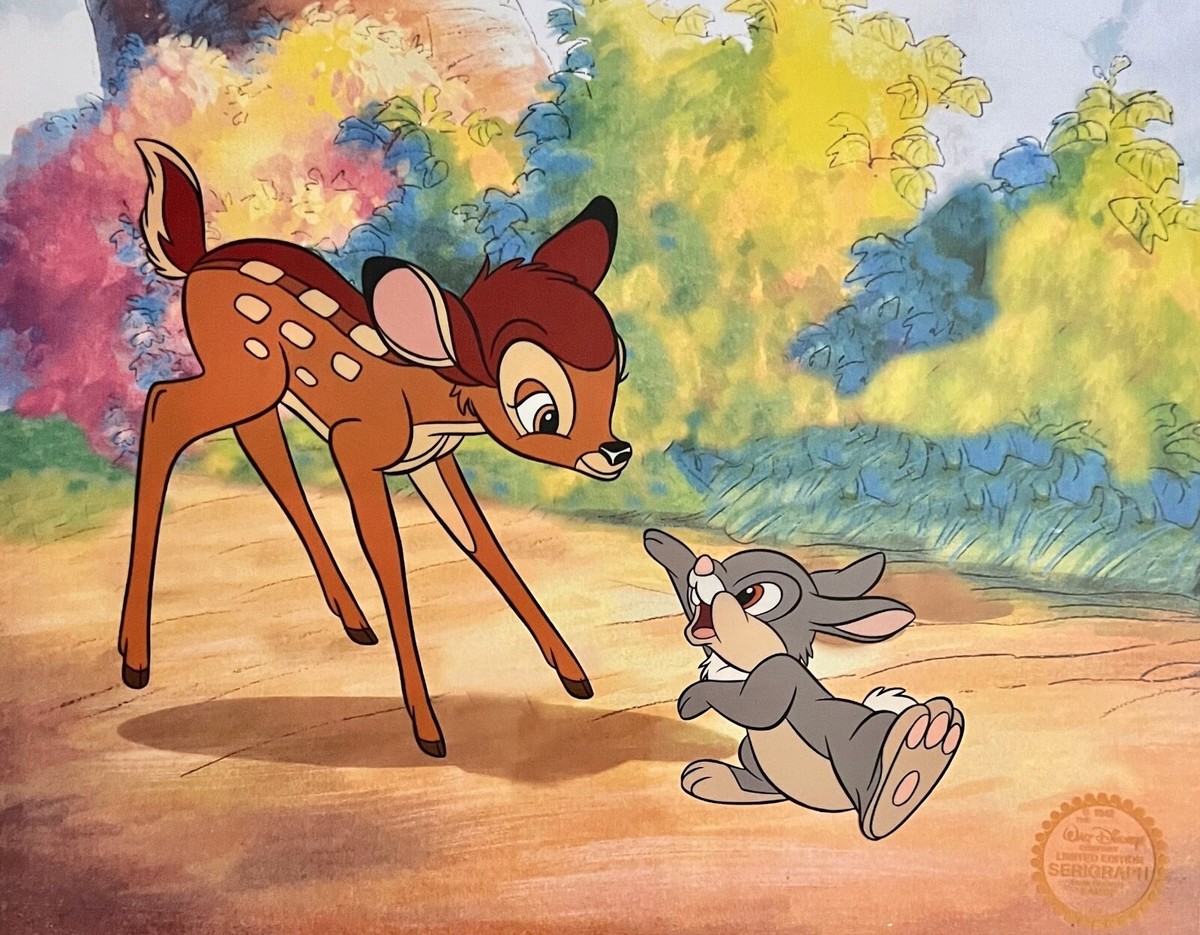 Disney BAMBI & THUMPER Limited Edition Sericel Animation Art