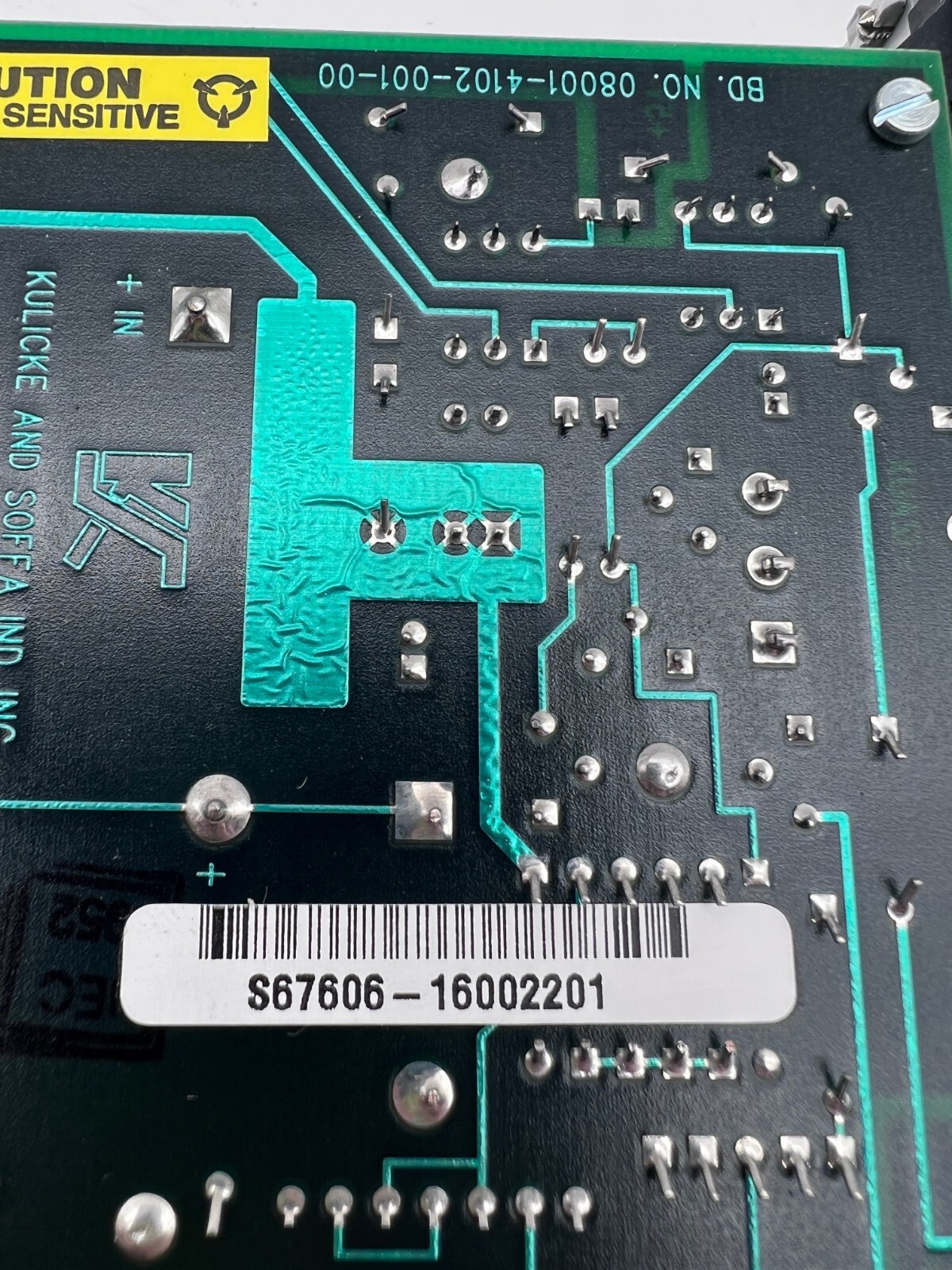 KULICKE AND SOFFA 08001-4102-001-00 Clamp Driver Board 8001-4102 USA