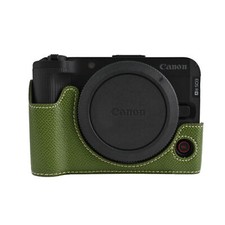 PU Leather Camera Half Case Anti-Slip Protective Cover Shell for EOS R50V