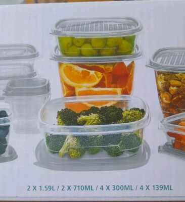 12-Piece Stackable Food Storage Containers Set – BPA Free, Microwave & Freezer Safe, Red Twist & Seal Lids