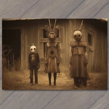 Art Print Metal Mask Weird Creepy Vibe Cult Strange Unusual Scary Town