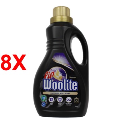 8 X Lip Woolite Hand- Und Maschinenwaschmittel Noir Dunkle Farben, Schwarz Und