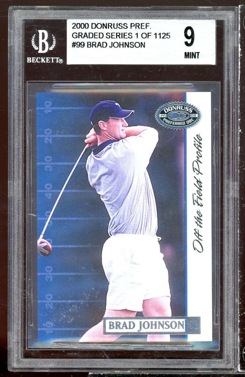 Brad Johnson Card 2000 Donruss Preferred Graded Series #99 BGS 9 (9.5 9 9 9)
