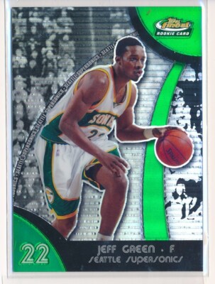 2007-2008 Topps Finest Green Refractor /149 Jeff Green #92 Rookie RC