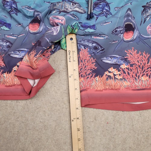 Peter Millar Swim Trunks Men Large Ocean Print Blue Seaside Collection Lined - Picture 8 of 9