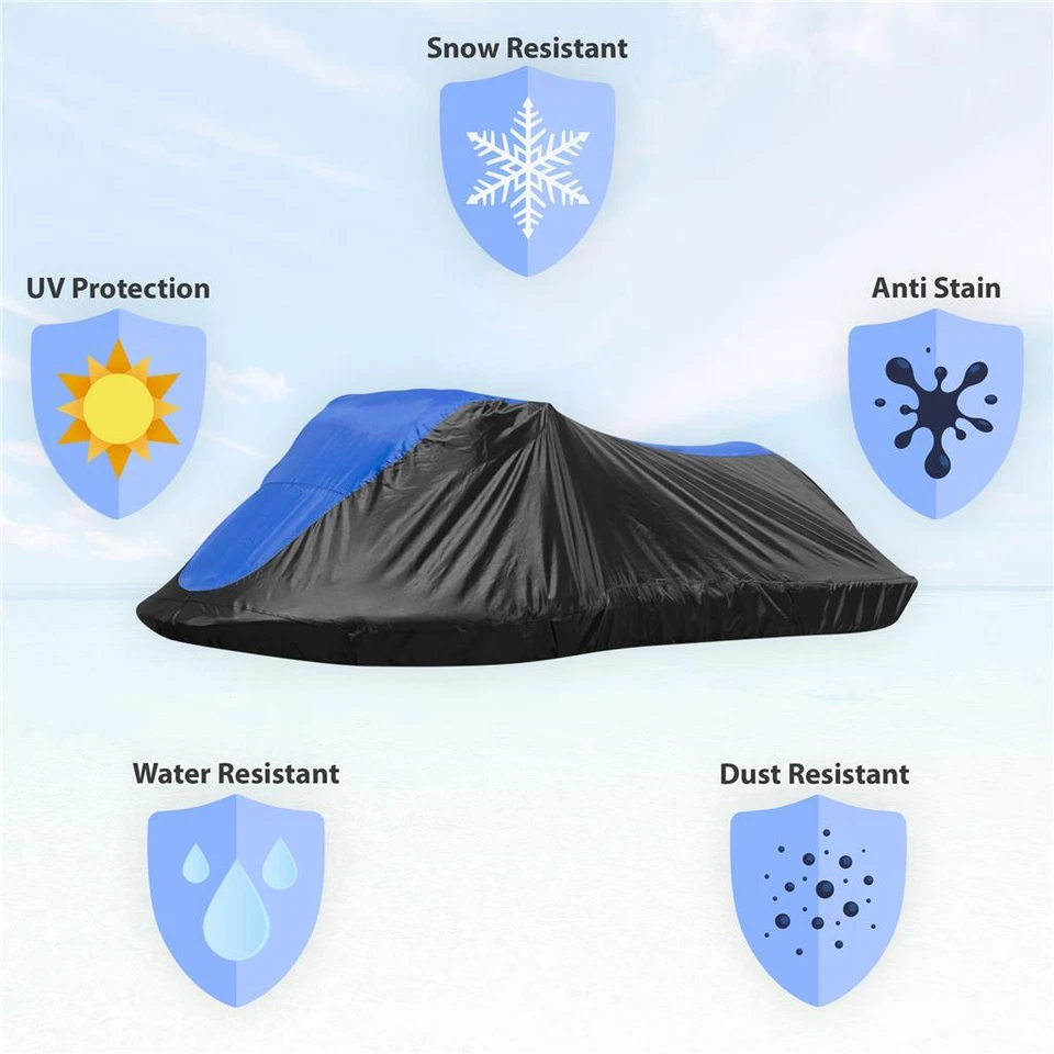 Nueva cubierta de moto acuática 420 Denier negra azul PWC para Tiger Shark TS 770 L 1998 1999 Foto 2 de 4