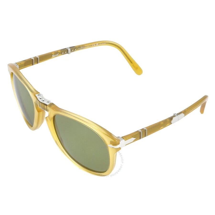 Persol PO0714SM 204/P1 Steve McQueen Polarized Sunglasses Opal Yellow Green 54mm