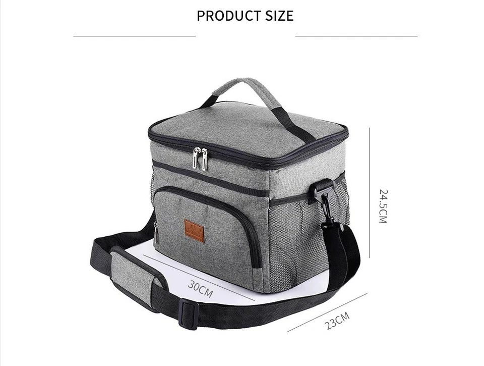 15L Outdoor Portable Lunch Bag Thermal Insulated Food Container Cooler Bag - image 3 of 4