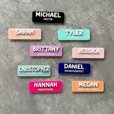 Personalised 3D Name Badges magnetic Acrylic  Custom Work Badge  Nurse badge