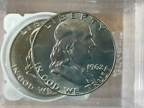 1962-D Franklin Silver Half Dollar Original Roll of 20 Coins Choice BU   E0574