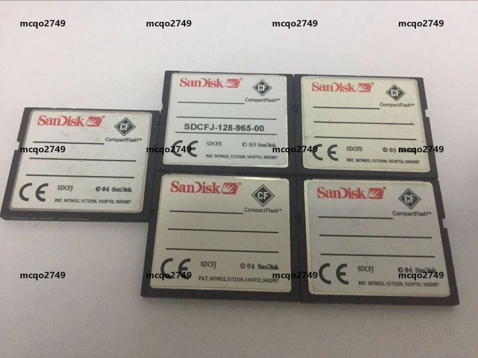 5PCS 128MB SanDisk CompactFlash CF Memory Card 128MB SDCFJ/SDCFB - Image 2 of 2