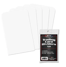 (Pack of 10) BCW Tall Trading Card Dividers - Taller Sits Above Toploads
