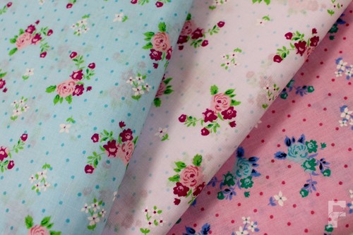 Rosen & Nadel Punkte Blumen Design – Bedruckt Polycotton Stoff - Feder - Bild 15 von 20