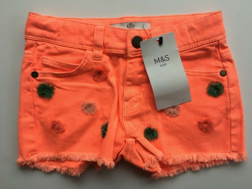 Neon Orange Denim Shorts Marks 