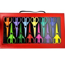 Decorative Edge Craft Scrapbooking Scissors Set of 12 with Carrying Storage Case
