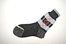 Vintage Socks Argyle King James 40s 50s Boy's 7 Charcoal, Gray, Red 6" x 6" NWT