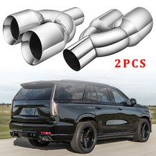 2PCS 2.5" ID 3.5" OD Dual Exhaust Tip Exhaust Pipe Tips For Cadillac Escalade