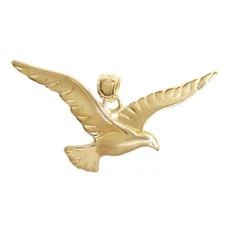 New 14k Yellow Gold Seagull Bird Pendant