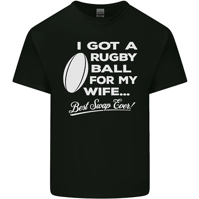 Gildan 5000 Herren Baumwoll Maglietta Rugby Ball Für Meine Frau